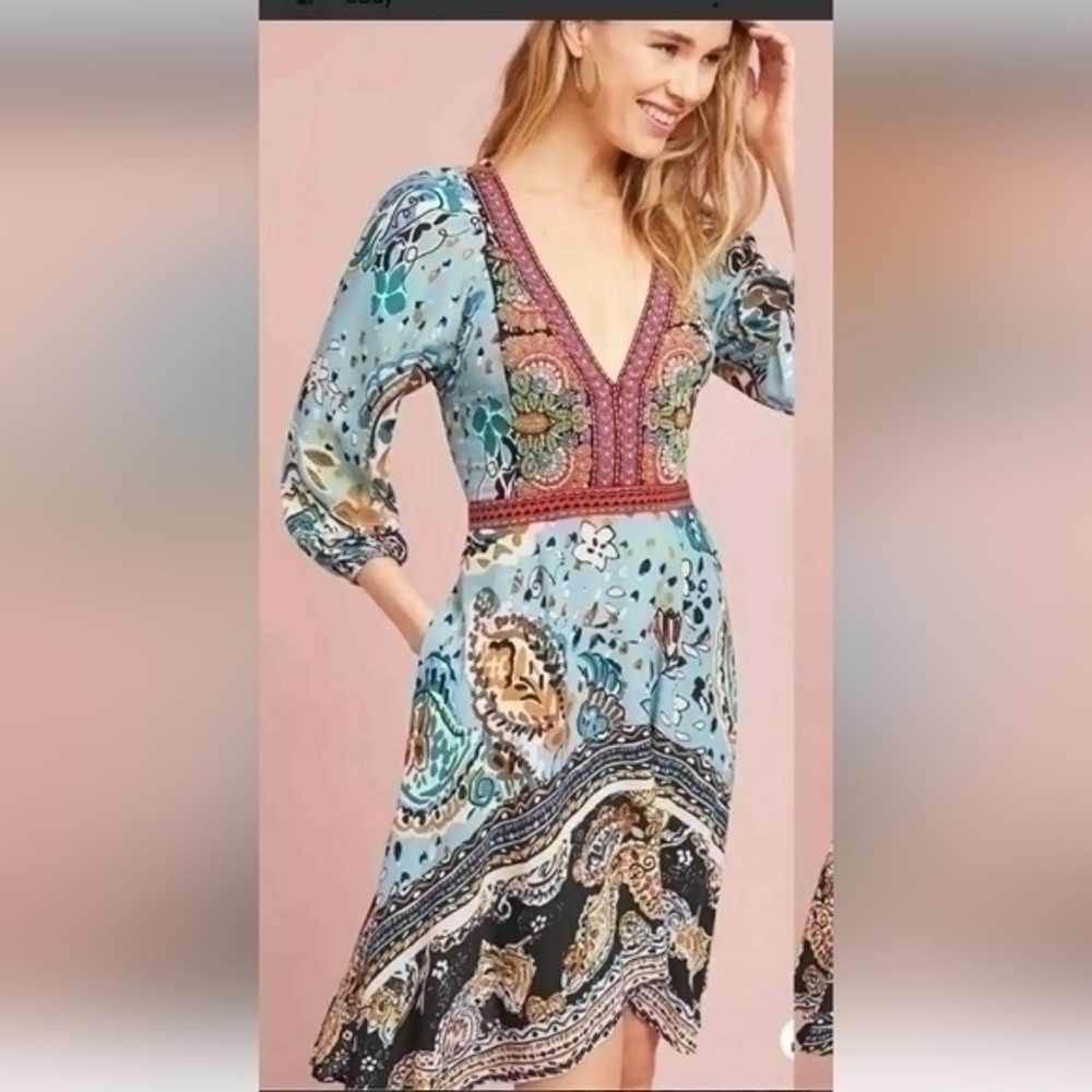 Anthropologie Akemi + Kin Karmina Beaded Dress Size 0 - Picture 1 of 4